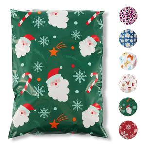 Fuxury Poly Mailers 10x13 Inch 50Pcs,Shipping Bags Christmas for Clothing,Strong Adhesive Shipping Envelopes for Small Business, Self Seal Poly Bag Mailing Envelopes Green Santa Gift Decor