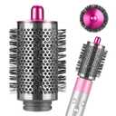 Large Round Volumizing Brush for Dyson Airwrap Styler, Nickel/Fuchsia Big Round Brush Volumizer Attachment for or Dyson Airwrap HS01 HS05 HS08, Smooth Hair,Volumizing and Curly Styling