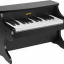 ZIPPY Kids Piano Keyboard, 25 Keys Digital Piano for Kids, Mini Music Educational Instrument Toy, Wood Toy for Toddlers Girls Boys (Black)