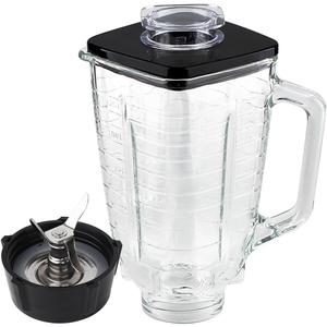 Replacement Parts 5-Cups Square Top Glass Jar Assembly With BladeCompatible with Oster Classic Series Blender and Osterizer blender