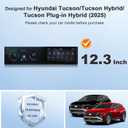 for 2025 Hyundai Tucson Screen Protector for 2025-2026 Tucson SE/SEL Convenience/XRT/Limited/Hybrid Blue N Line Dual 12.3" Display Accessories Tempered Glass Protective Film