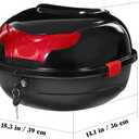 ULTECHNOVO Motorcycle Trunk Large Capacity Hard Tail Box with Reflective Strip Universal Motorcycle Top Case Rear Storage Bag for Scooter and Touring Bikes 15.35X14.17X9.84In