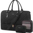 LOVEVOOK Travel Duffle Bag for Women, Weekender Overnight Bag with Shoe Compartment, Carry on Bag with Toiletry Bag, Gym Duffel Bag with Wet Pocket, Hospital Bags for Labor and Delivery 3 Pcs Set