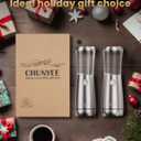 Electric Salt and Pepper Grinder Set - Automatic Stainless Steel Rechargeable Salt and Pepper Grinder Set with Storage Base, Large Capacity, LED Light & Adjustable Coarseness, Ideal Kitchen Gadget