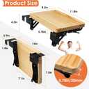 Foldable Bedside Shelf, Bunk Bed Shelf, Bed Side Tray for Bunk Beds in University Dormitories, Simple Nightstand, Wood and Steel