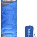 tuphen- Sleeping Bags for Adults Kids Boys Girls Backpacking Hiking Camping Microfiber Liner, Cold Warm Weather 4 Seasons Indoor Outdoor Use, Lightweight & Waterproof (3lb-Blue Grey)