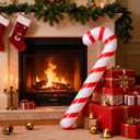 2 x 3 Pcs Christmas Candy Cane Balloons Large PVC Inflatable Candy Canes Balloons for Christmas Indoor Outdoor Party Decorations Supplies