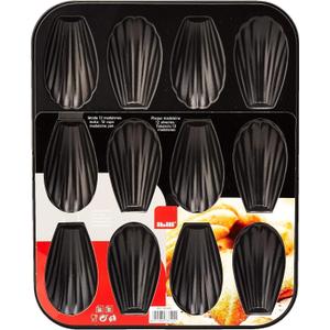 IBILI Madeleine Pan  12-Cup Non-Stick French Bakeware | Made in Spain | 12-Cavity Shell Shape Madeleine Cake Pan, Carbon Steel for Perfect Madeleines, Warp-Resistant, Quick Release, Food-Grade
