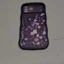 GVIEWIN for iPhone 17 Pro Max Case Compatible with MagSafe [Curly Wave Edge][Full Camera Protection] Floral Translucent Shockproof Magnetic Women Phone Case for 17 Pro Max, Floratopia/Deep Purple