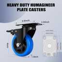 4 Inch Swivel Casters Set of 4, 1800 Lbs Heavy Duty Caster Wheels, Dual-Locking Castors with Brake, No Noise Top Plate Wheels for Furniture, Workbench and Carts (Free Hardware Kits)