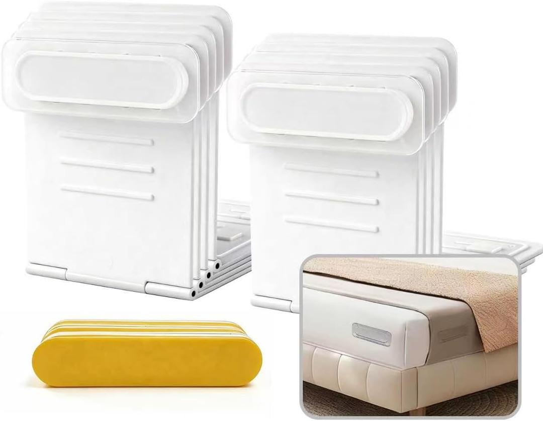 8-Pack Upgraded Lock Sheet Holders, Bed Sheet Grippers & Clips for All Mattresses, Easy Install Keeps Sheets Tight