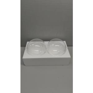 Glooglitter 2 Pack Fixture Replacement Globe Shade 8 Inch Diameter E26 Base 15/8 Inch Fitter Round Glass Globe Lampshade Cover for Pendant Wall Sconce Chandelier Vanity Light (Clear)