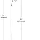 Globe Electric 67135 72" Floor Lamp with Adjustable Reading Light, Bright, Easy-to-Assemble Torchiere for Bedroom, Living Room & Office - Space-Saving Slim Design