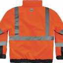 Ergodyne unisex adult High Visibility Reflective Winter Bomber Jacket, Quilted Insulation Black Bottom ANSI Compliant Class 3 Type R, Orange, 4X-Large US