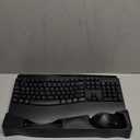 Wireless Keyboard and Mouse Combo, 2.4G Full Size Wave Keys Ergonomic Keyboard with Wrist Rest and 3-Level DPI Adjustable Wireless Ergonomic Mouse for Windows, Mac OS Desktop/Laptop/PC(Black)