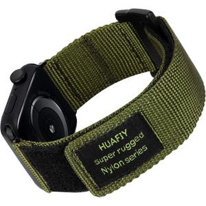 Nylon Rugged Apple Watch Band Compatible with Apple Watch band 40mm 41mm 42mm 44mm 45mm 49mm, nylon sports bracelet for Apple Watch strap, Velcro design for iWatch strap series 8/7/6/5/4/3/2/1, SEultra (Army Green)