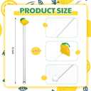 SiliFine 6 Pcs Lemon Glass Swizzle Sticks - 8'' Glass Drink Stirrers, Cocktail Stirring Rod, Reusable Mixing Sticks, Coffee Bar Accessories for Christmas Party Supplies