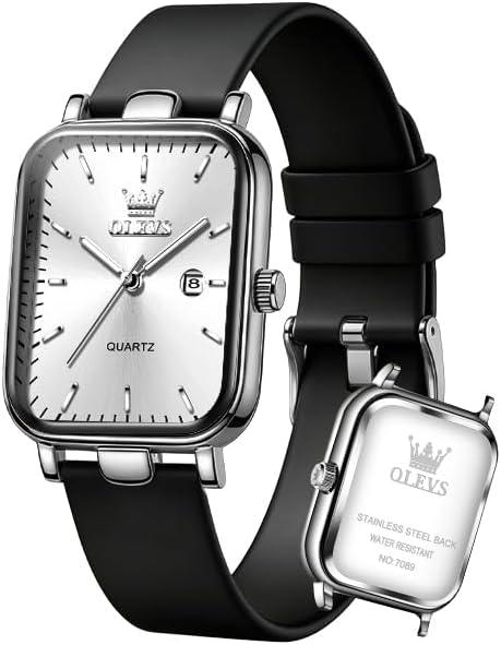 OLEVS Watch for Women Silicone Band Waterproof Luminous Wristwatch Minimalist Fashion