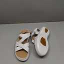 mysoft Women's Walking Sandals Comfortable Air Cushioned Support Ankle Strap Dress Sandals (9, White)
