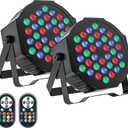 U`King 36 LED RGB Stage Par Lights by Remote DMX Control, 2pack