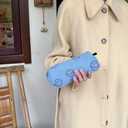 Cosmetic Bags for Women - 3PCs Corduroy Cosmetic Bag Aesthetic Women Handbags Purses Smile Dots Makeup Organizer Storage Makeup Bag Girls Case Bags (3Pcs blue)