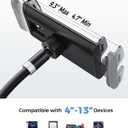 Gooseneck Tablet Holder, Tablet Stand : Flexible Arm Clip Tablet Mount Compatible with iPad mini Pro Air, Kindle, Switch, Galaxy Tabs, More 4.7-11" Devices-(Black)