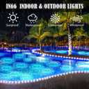 50Ft 600 LED Rope Lights Outdoor, White Flexible Tube Light Waterproof Plug in 8 Modes Timer Memory, Permanent String Lights for Tree,Pool, Bedroom, Fence, Garden, Indoor, Outside Decorations