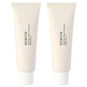 2PCS Relief Sun Rice + Relief Sun Organic Sunscreen SPF50, Probiotics SPF50+ Rice Sunscreen Korean PA++++ for All Skin Type and UV Defense(2PCS*50ml)