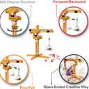 Hape Playscapes Crane Lift Playset| Construction Truck Vehicle Playset for Kids, L: 17.8, W: 16.5, H: 21.2 inch