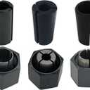 1/4",1/2",12mm Router Collet And Nut Set For Dewalt DW6214 DW618 Router with Reducer Sleeves 1/2"-3/8", 12.7mm-6mm, 12.7mm-8mm (6 Pck)