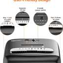 Amazon Basics High Security Micro Cut Paper Shredder, 8 Sheet Capacity, CD and Credit Card Shredder with Pull Out Bin, Black