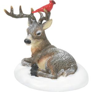 Department 56 Accessories for Village Collections Cardinal and Christmas Deer Figurine, 2.375 Inch, Multicolor