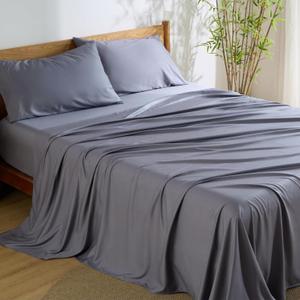 Bedsure PureWoven 100% Rayon Derived from Bamboo, King Size Sheets Set
Featured in Forbes Vetted, Cooling Sheets for Hot Sleepers, Breathable & Silky Soft, 16" Deep Pocket Bedding, Dark Grey
