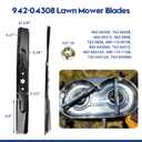 GUSUHAWK 2 Pcs 942-04308 Blades with Nut for Cub Cadet 42 inch Mower Blades