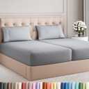 Split King Size 5 Piece Sheet Set - Comfy Breathable & Cooling Sheets - Hotel Luxury Bed Sheets for Women & Men - Deep Pockets, Easy-Fit, Soft & Wrinkle Free Sheets - Steel Blue Oeko-Tex Bed Sheet Set