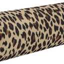 Leopard Print Bolster Pillow, Round Pillow for Bed with Removable Washable Cover, Cylinder Pillows for Head, Neck, Back and Legs Cervical Neck Pillow Sleeping 5.5 x 17 Inch