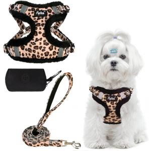 PUPTECK Dog Harness and Leash Bag, Black