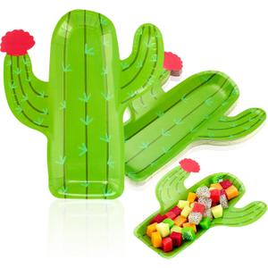 meekoo 24 Pcs Cactus Party Paper Plates Cactus Theme Fiesta Cinco De Mayo Party Decorations for Dinner Dessert Picnic Birthday Wedding Baby Shower