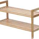Oceanstar 2 Tier Bamboo Shoe Rack, Brown