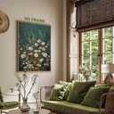Wildflowers flower Wall Art Emerald Green Wall Decor Pictures Botanical Landscape Painting Wildflower Field Prints Modern Farmhouse Floral artwork for bedroom bathroom decoration 12x16in Poster
