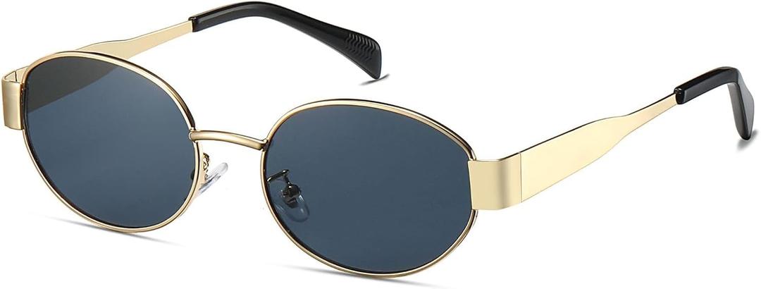 Hanj Trendy Oval Vintage 90s Sunglasses for Women, Retro Sun Glasses, Classic Shades UV Protection