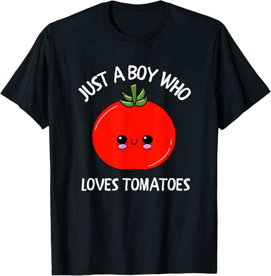 Just A Boy Who Loves Tomatoes Fruit Kids Toddler Baby T-Shirt, 3T