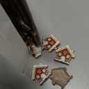 Realspring 60 Pcs Christmas Miniatures for Crafts Gingerbread House Decorations Christmas Miniature Figurines Mini Resin Gingerbread House for DIY Crafts Flatback Embellishment(Classic)