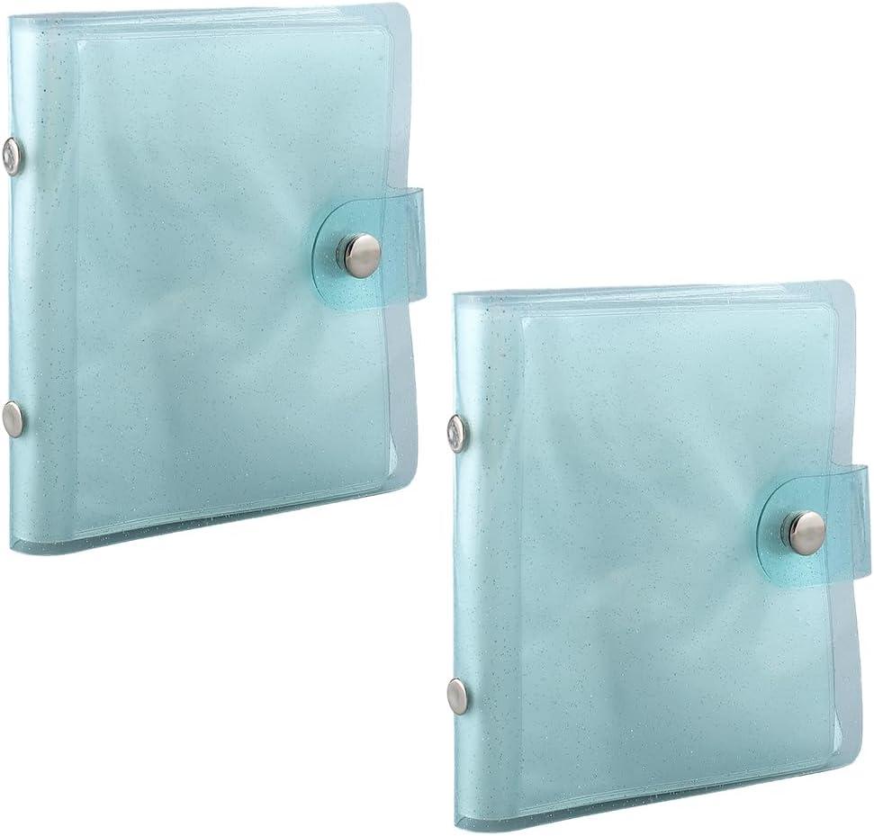 2 Pack 36 Pockets Mini Photo Album Blue 4x3 Picture Album Polaroid Pocket Instax Film PVC Plastic Picture Binder Storage for Instax Photocard Polaroid Snap Instant Print Digital Cameras