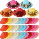 100 Pcs DIY Straw Hats Bulk, for Art Craft Party Supplies, Colorful, Adult