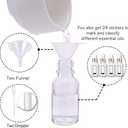 PrettyCare Glass Eye Dropper Bottles 24 Pack, 0.5oz (15ml) Clear Empty Thick Bottles Bulk with Leakproof Golden Caps - With Labels & Funnels for Storage, Travel, Essential Oils, Cuticle, Tinctures
