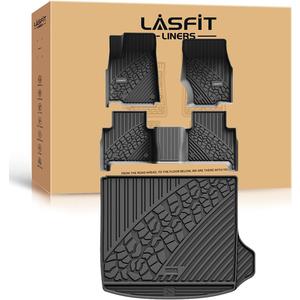 LASFIT Floor Mats for Jeep Grand Cherokee WL 2022-2025 2026 5-Seat (Include 4xe, NOT for L), All Weather TPE Custom Fit Car Mats Floor Liners Cargo Liner Cargo Mat Trunk Mat Black