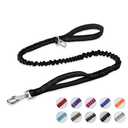 BUMBIN 6Ft Bungee Leash With 2 Handles for Large, Medium, Small Dogs - Heavy Duty, No Pull Shock Absorbing With Car Seat Belt for Training, Black