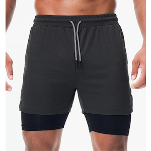 Surenow Men's Running Shorts Quick Dry Workout Gym Shorts Athletic 2-in-1 Stealth Shorts Outdoor Short for Men with Pockets, XXL