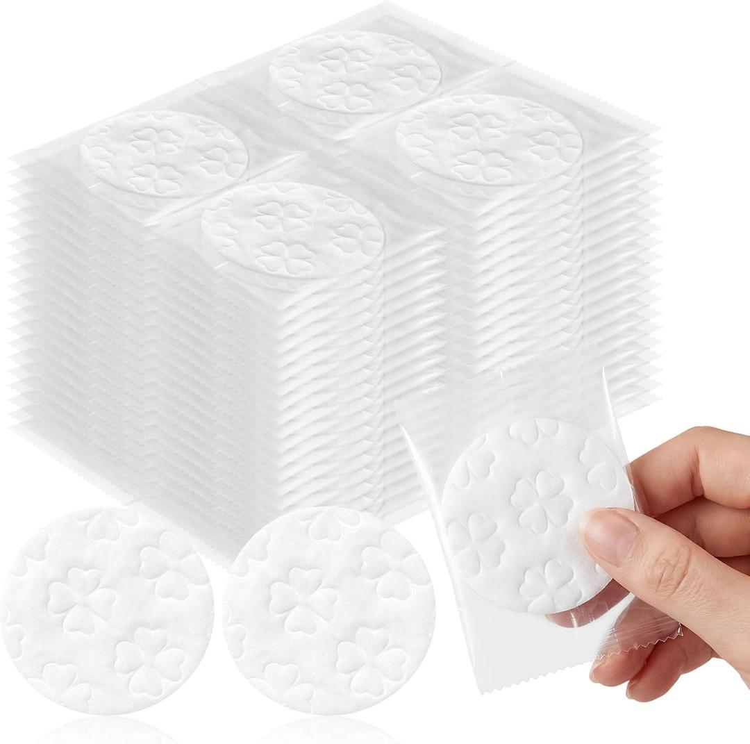 Individually Wrapped Cotton Rounds for Face Cotton Makeup Remover Pads Disposable Bulk 2.4'' Multi-Layer Dry for Most Skin Types Personal Care Kit Hotel Amenities (200)